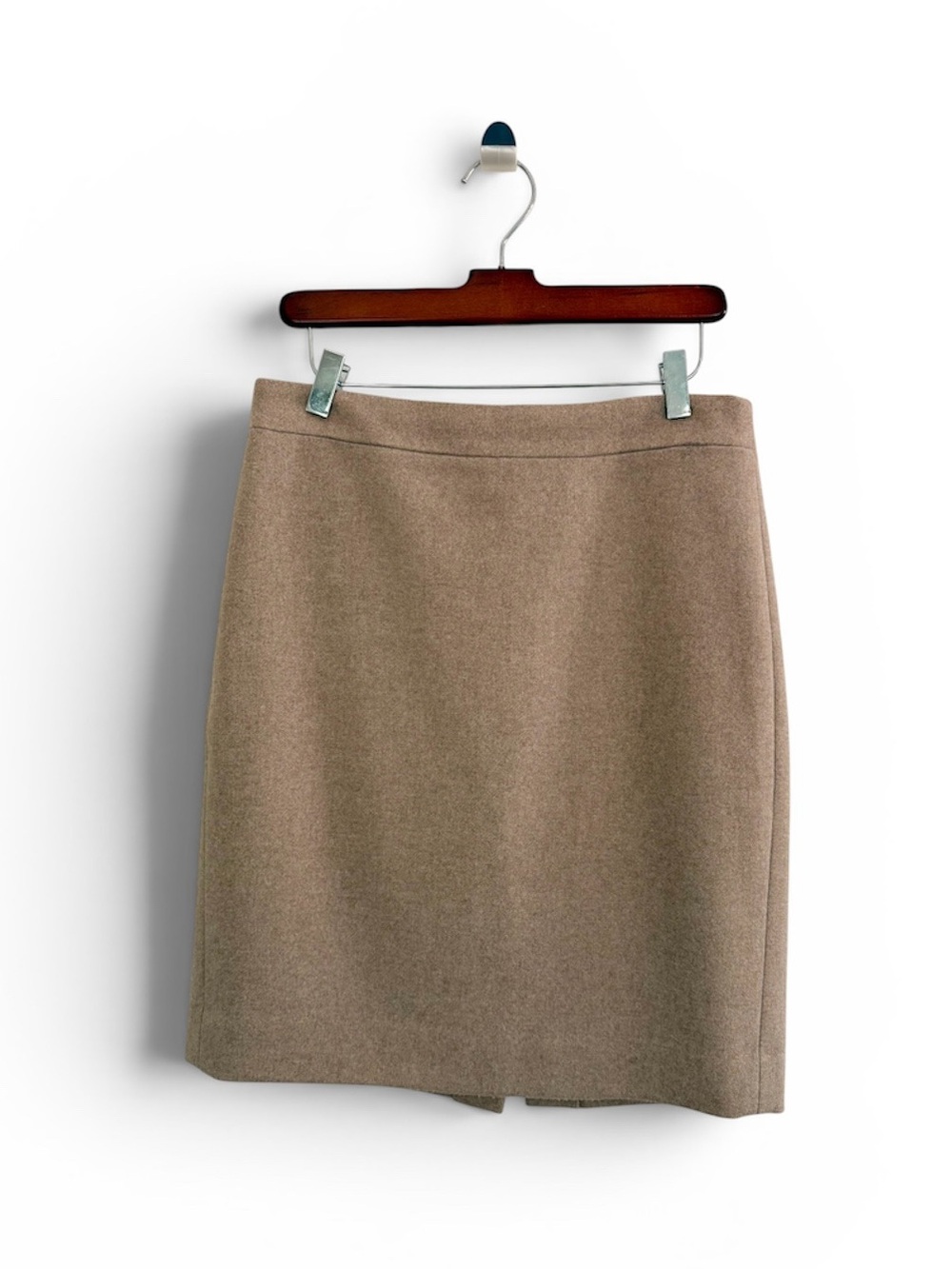 J. Crew Taupe Wool-Blend Pencil Skirt